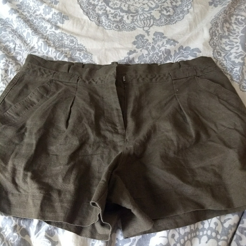 Lauren Conrad Olive Linen Shorts